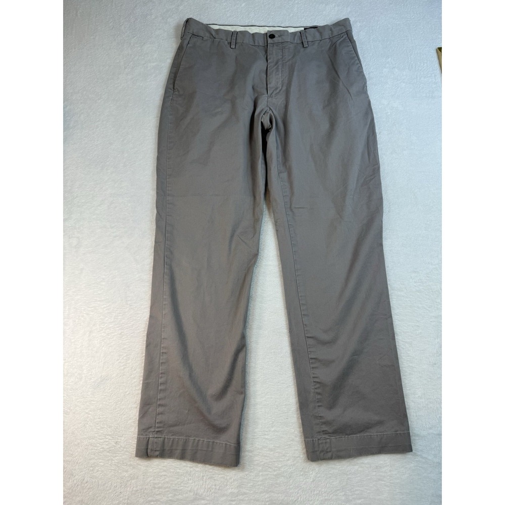 Polo Ralph Lauren Pants Men's 34x32 Gray Classic Fit Chino Flat Front Preppy
